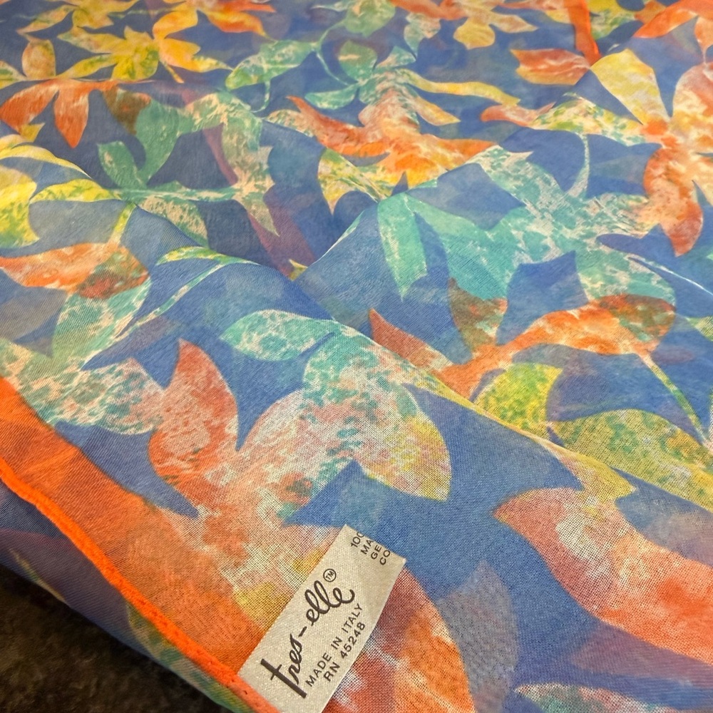 Tres-Elle Scarf Made in Italy Women Vintage - Picture 9 of 10